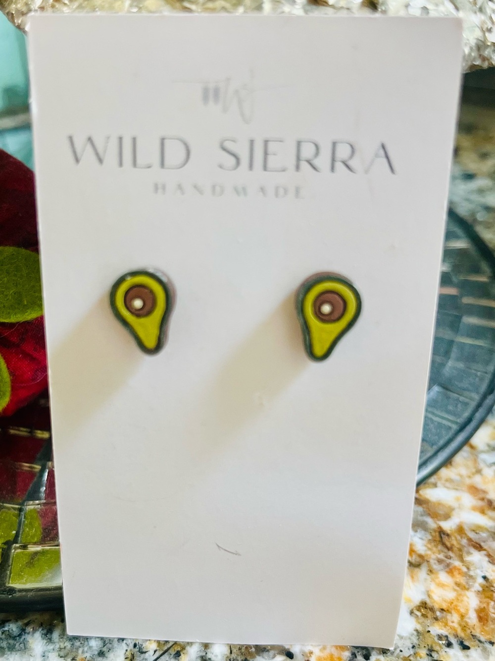Wild Sierra Handmade Avocado Stud Earrings - Green
